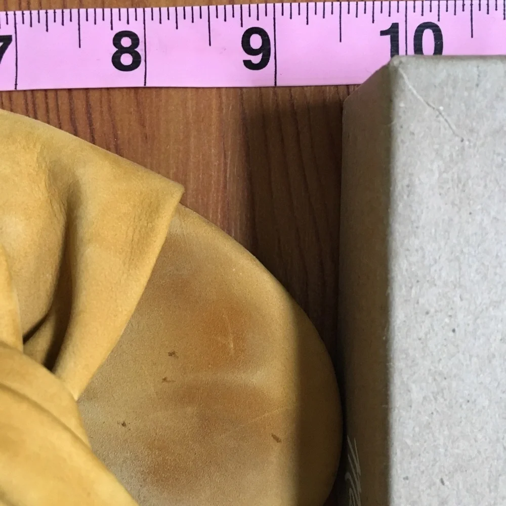 Madewell Mustard Yellow Knotted Suede Block Heel Sandals - Picture 8 of 8